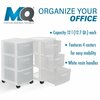 Plasticos Mq 3-Drawer Storage Cabinet Rolling Cart in Clear and White (2-Pack) 547-WHT2PK